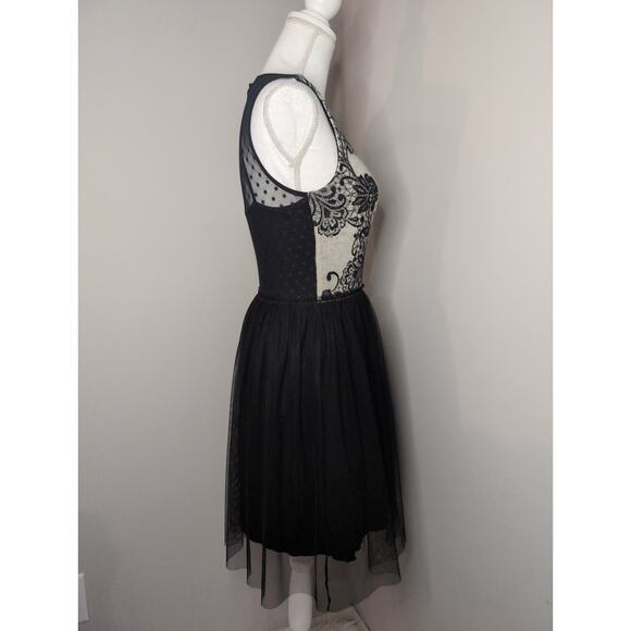 Anthropologie Dulcie dark tulle sleeveless lace knit dress sm - Picture 5 of 9